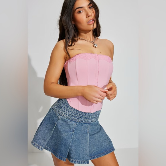 Garage Tops - NWT Garage Carolina Lace Trim Corset